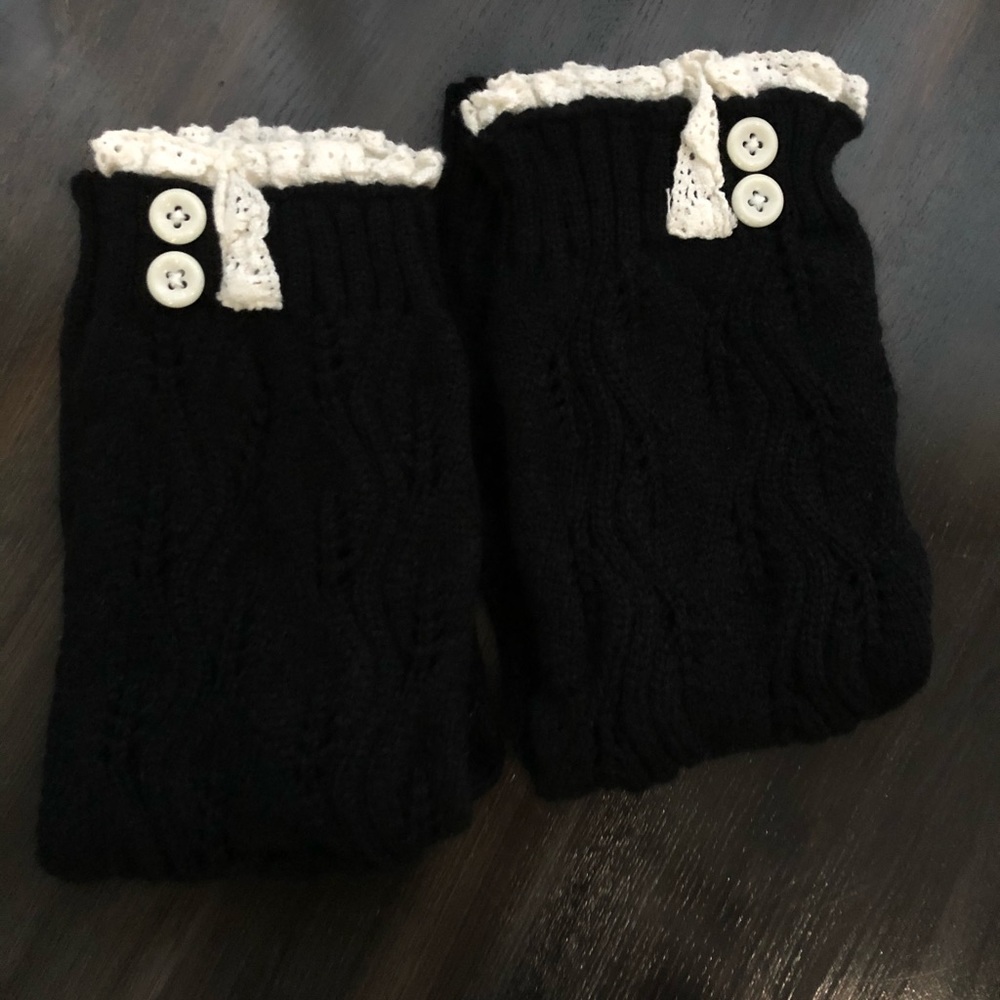 Black Leg Warmers with Lace